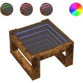 vidaXL Salontafel met Infinity-LED en beukenhoutfineer, 50x53x30 cm