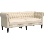 vidaXL Tweezitsbank Chesterfield-stijl linnen