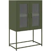 vidaXL Hoge kast, olijgroen, 68x39x107 cm, staal