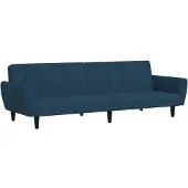 vidaXL Slaapbank 2-zits fluweel blauw