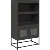 vidaXL Hoge kast 68x39x123 cm staal zwart