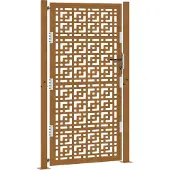 vidaXL Poort met kruisontwerp 100x175 cm weervast staal