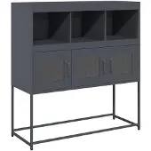 vidaXL Dressoir 100,5x39x107 cm koudgewalst staal antracietkleurig