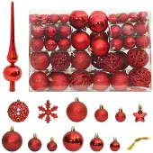 vidaXL 111-delige Kerstballenset polystyreen rood