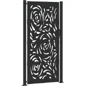 vidaXL Poort met vlamontwerp 100x200 cm staal zwart