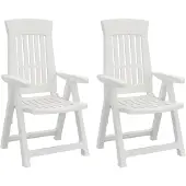 vidaXL Tuinstoelen 2 st verstelbaar PP wit