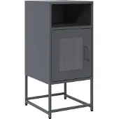 vidaXL Nachtkastje 36x39x78 cm koudgewalst staal antracietkleurig