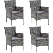 vidaXL Tuinstoelen 4 st poly rattan grijs