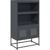 vidaXL Hoge kast 68x39x123 cm staal antracietkleurig
