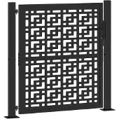 vidaXL Poort met kruisontwerp 100x100 cm staal zwart