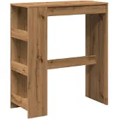 vidaXL Barkruk met plankje, Artisan-eikenhout, 90x40x103,5 cm, houtvezel