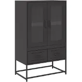 vidaXL Hoge kast 68x39x111,5 cm staal zwart