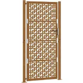 vidaXL Poort met kruisontwerp 100x200 cm weervast staal