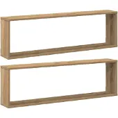 vidaXL Wandschappen kubus 2st 100x15x30cm bewerkt hout artisanaaleiken
