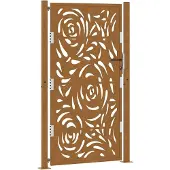 vidaXL Poort met vlamontwerp 100x175 cm weervast staal