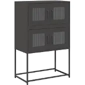 vidaXL Hoge kast 68x39x107 cm staal zwart