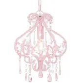 vidaXL Plafondlamp met kralen rond E14 roze