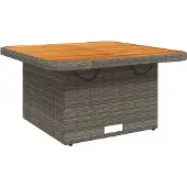 vidaXL Tuintafel 80x80x71 cm poly rattan en acaciahout grijs