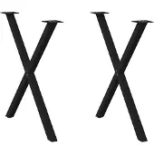 vidaXL Eettafelpoten 2 st X-vormig 70x(72-73) cm staal zwart