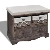 vidaXL Opbergbank 62x33x42 cm paulowniahout bruin