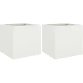 vidaXL Plantenbakken 2 st 42x40x39 cm staal wit