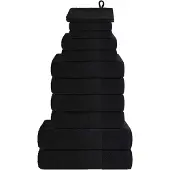 vidaXL 12-delige Handdoekenset FROGN 360 g/m² zwart
