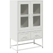 vidaXL Hoge kast 68x39x111,5 cm staal wit