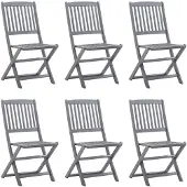 vidaXL Tuinstoelen 6 st inklapbaar massief acaciahout