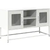 vidaXL Tv-meubel 100,5x39x60,5 cm staal wit