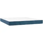 vidaXL Pocketveringmatras, medium, donkerblauw, 180x200x20 cm, fluweel
