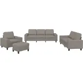 vidaXL 4-delige Loungeset stof taupe