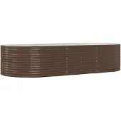 vidaXL Plantenbak 291x140x68 cm gegalvaniseerd staal bruin