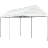 vidaXL Prieel met dak 4,46x2,28x2,69 m polyetheen wit