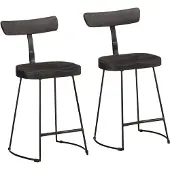 vidaXL Barkrukken 2 st 49x43x79 cm massief mangohout zwart