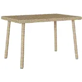 vidaXL Tuin salontafel rechthoekig 60x40x37 cm poly rattan beige