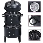 vidaXL Houtskoolroker barbecue-grill 3-in-1 40x80 cm
