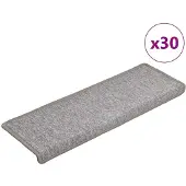 vidaXL Trapmatten 30 st 65x21x4 cm lichtgrijs met rechthoekige rand