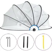 vidaXL Zwembadtent, rond, 376x188 cm, PVC