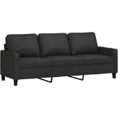 vidaXL Driezitsbank 180 cm stof zwart