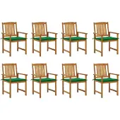 vidaXL Tuinstoelen 8 st met kussens massief acaciahout
