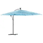 vidaXL Parasol met stalen paal 290x290x238 cm blauw