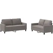 vidaXL 2-delige Loungeset met kussens stof taupe