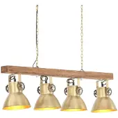 vidaXL Wandlamp, industriële stijl, messing, E27, mangohout