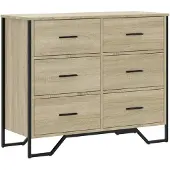 vidaXL Ladekast 91x35,5x74,5 cm bewerkt hout sonoma eikenkleurig