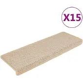 vidaXL Trapmatten zelfklevend 15 st sisal-look 65x21x4 cm Berber