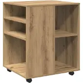 vidaXL Rolkast 60x53x72 cm bewerkt hout artisanaal eikenkleurig