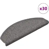 vidaXL Trapmatten 30 st 65x24x4 cm Donkergrijs Halfrond Groot