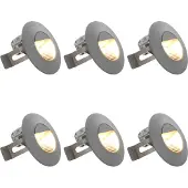 vidaXL LED-buitenwandlampen 6 st 2 W rond zilverkleurig