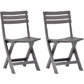 vidaXL Klapstoelen, 2 stuks, kunststof, mokka kleur