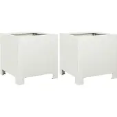 vidaXL Plantenbakken 2 st 30x30x30 cm staal wit